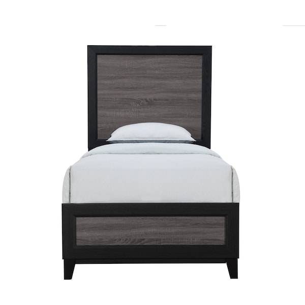 Global Furniture Usa Farmhouse Paper Lisbon Grey And Black Twin Bed 2282 - main
